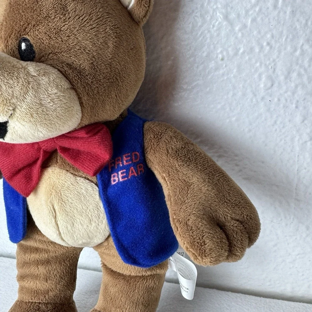 Fred Meyer Bear Plush Stuffed Animal Mascot DocuSource Blue Vest Advertising